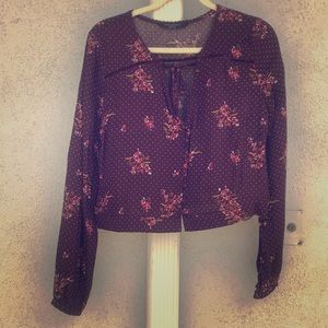 Long sleeve cropped blouse
